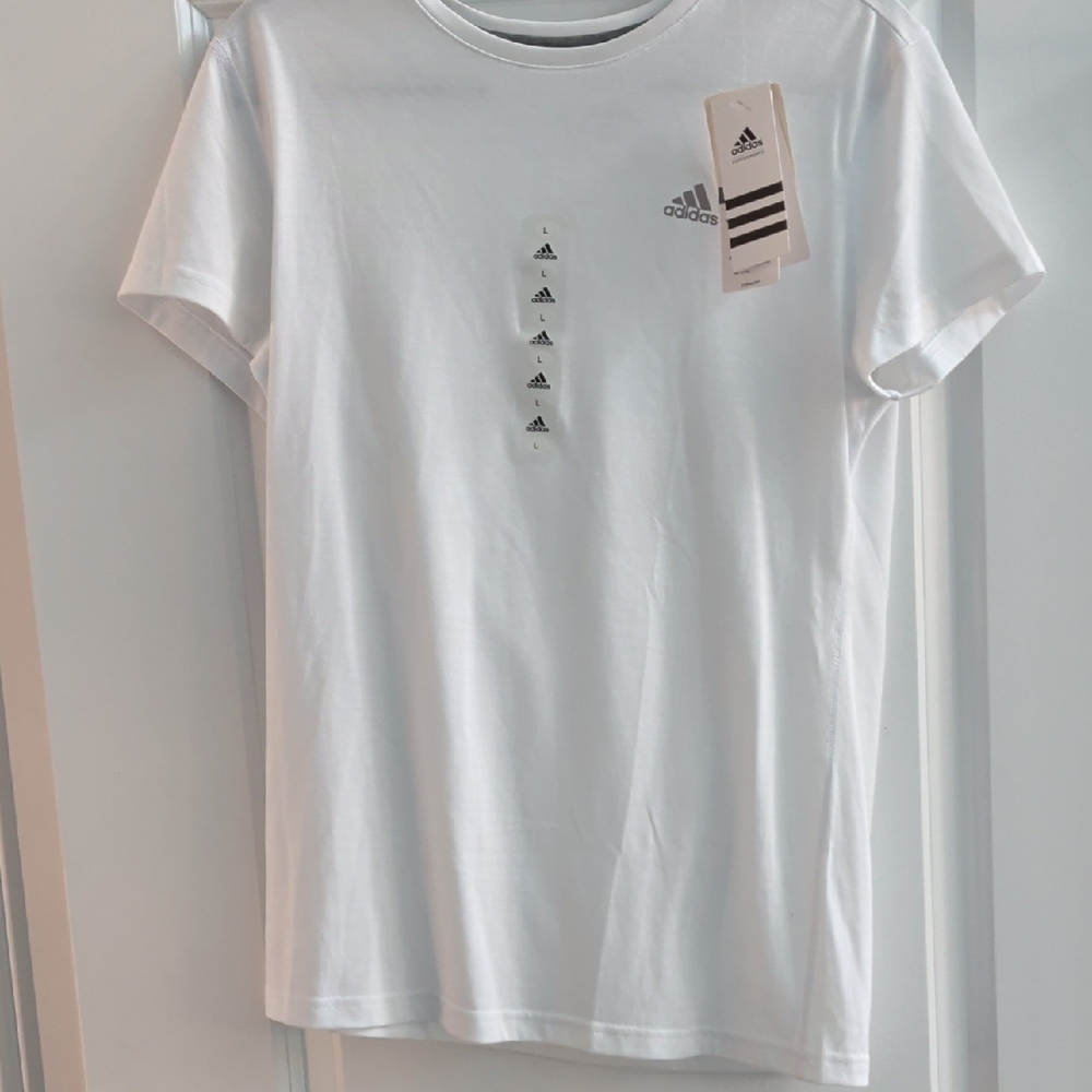 adidas White Short Sleeve Tee - Picture 4 of 7